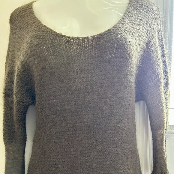 Cotélac Mohair Sweater Dress Tunic with Scoop Neck Olive Size 4 (US 12) - Picture 2 of 12